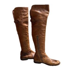 Womens Frye  77739 Shirley OTK Over The Knee Brown Leather Riding Boots Sz 5.5 B